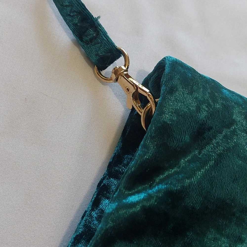 Teal Velvet Clutch Bag.Very Good Condition.